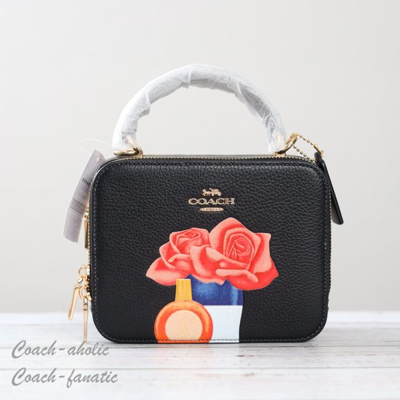 NWT CQ047 Coach X Tom Wesselmann Box Crossbody Leather Black Multi - Picture 2 of 10